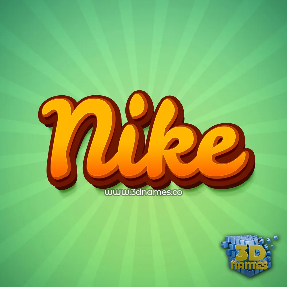 nike in Green Rays style - 3D name wallpaper