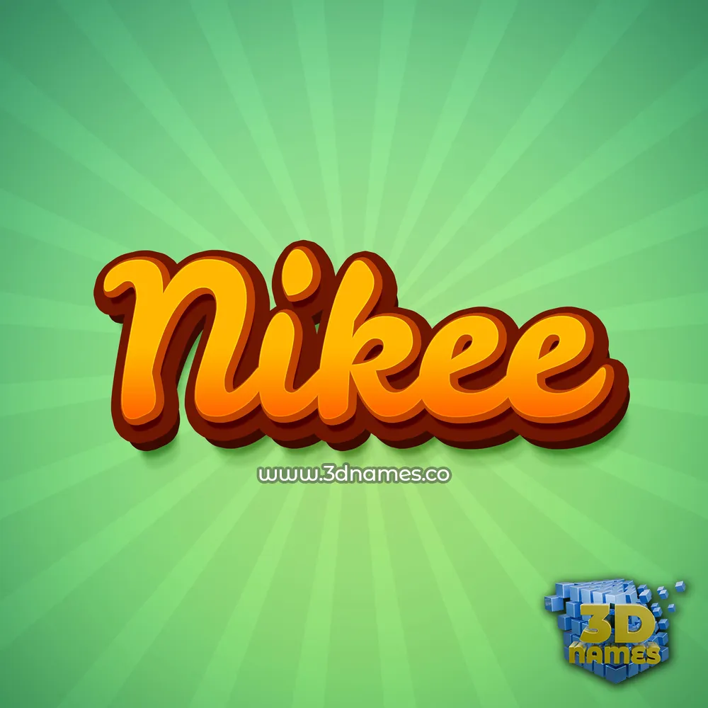 nikee in Green Rays style - 3D name wallpaper