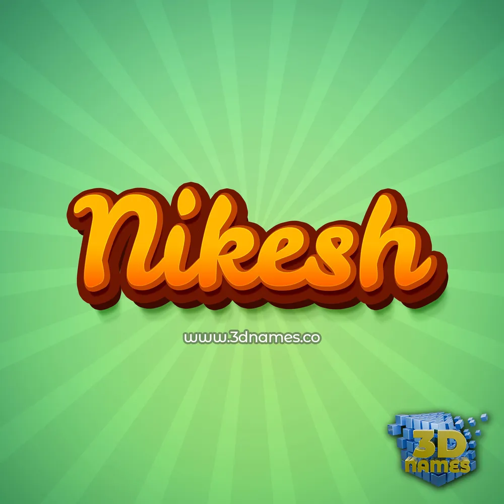nikesh in Green Rays style - 3D name wallpaper