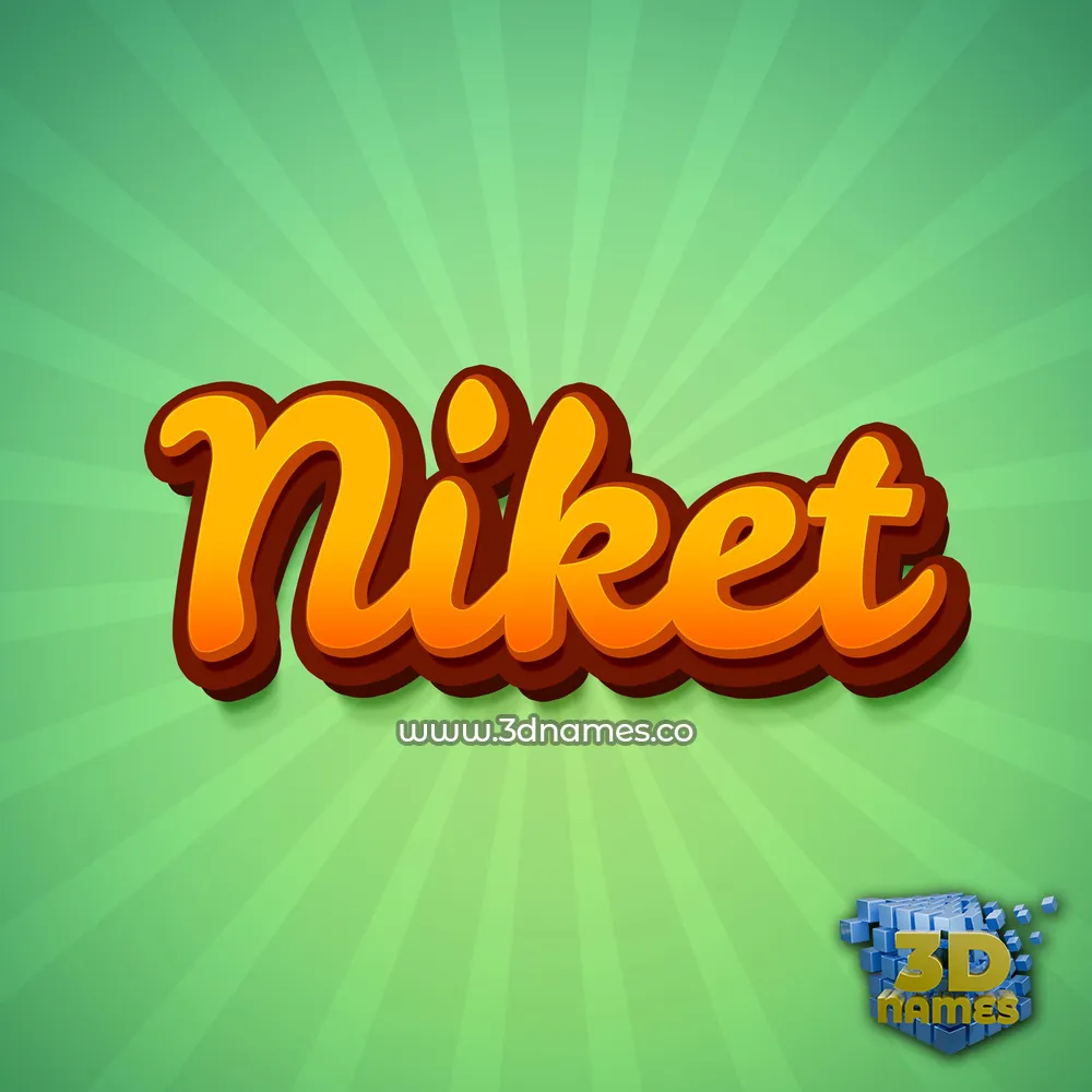 niket in Green Rays style - 3D name wallpaper