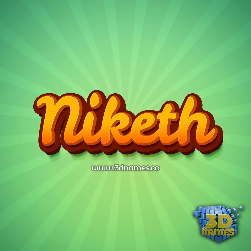 niketh in Green Rays style - 3D name wallpaper