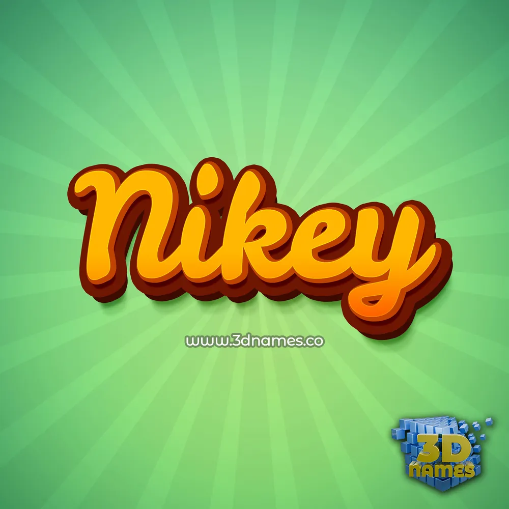 nikey in Green Rays style - 3D name wallpaper