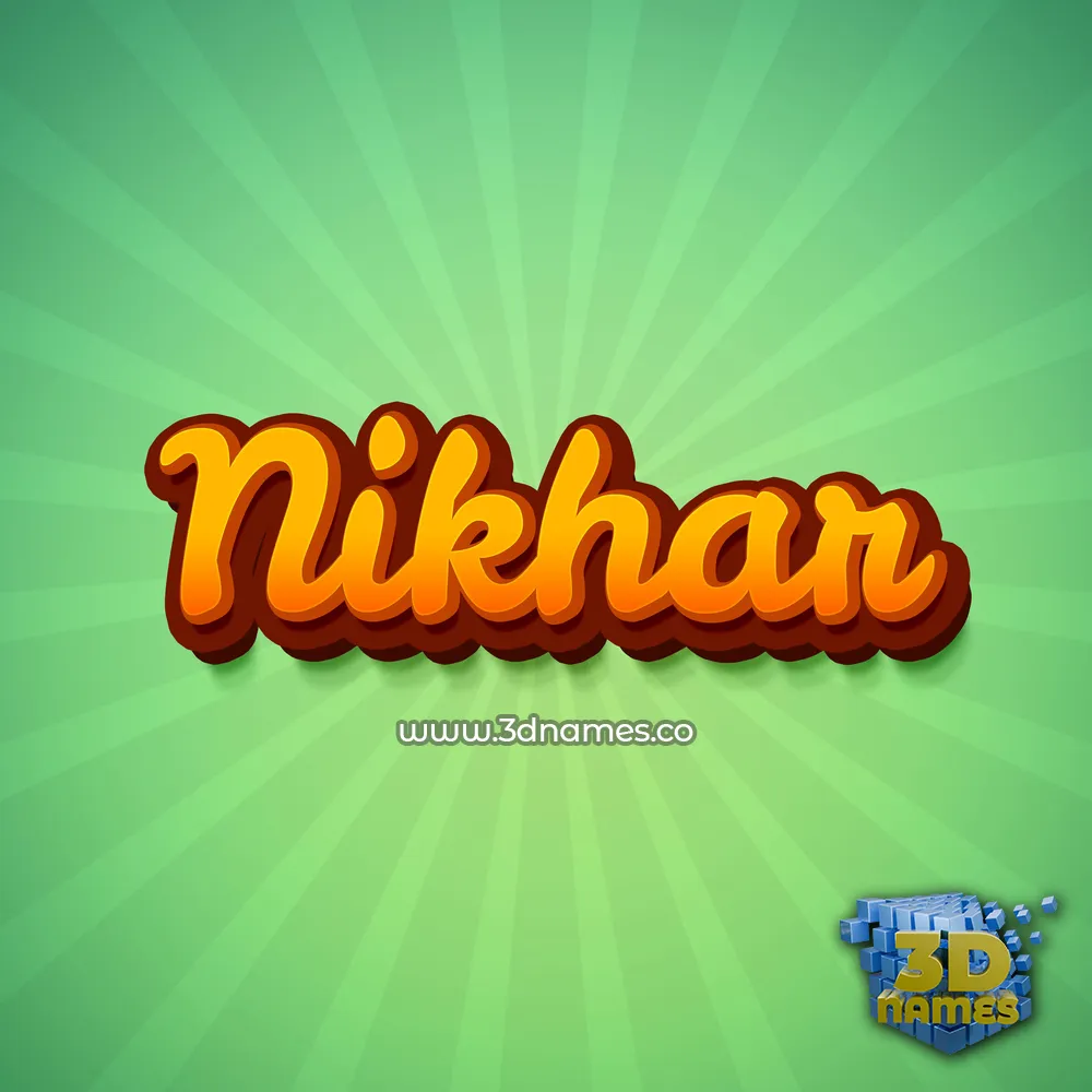 nikhar in Green Rays style - 3D name wallpaper