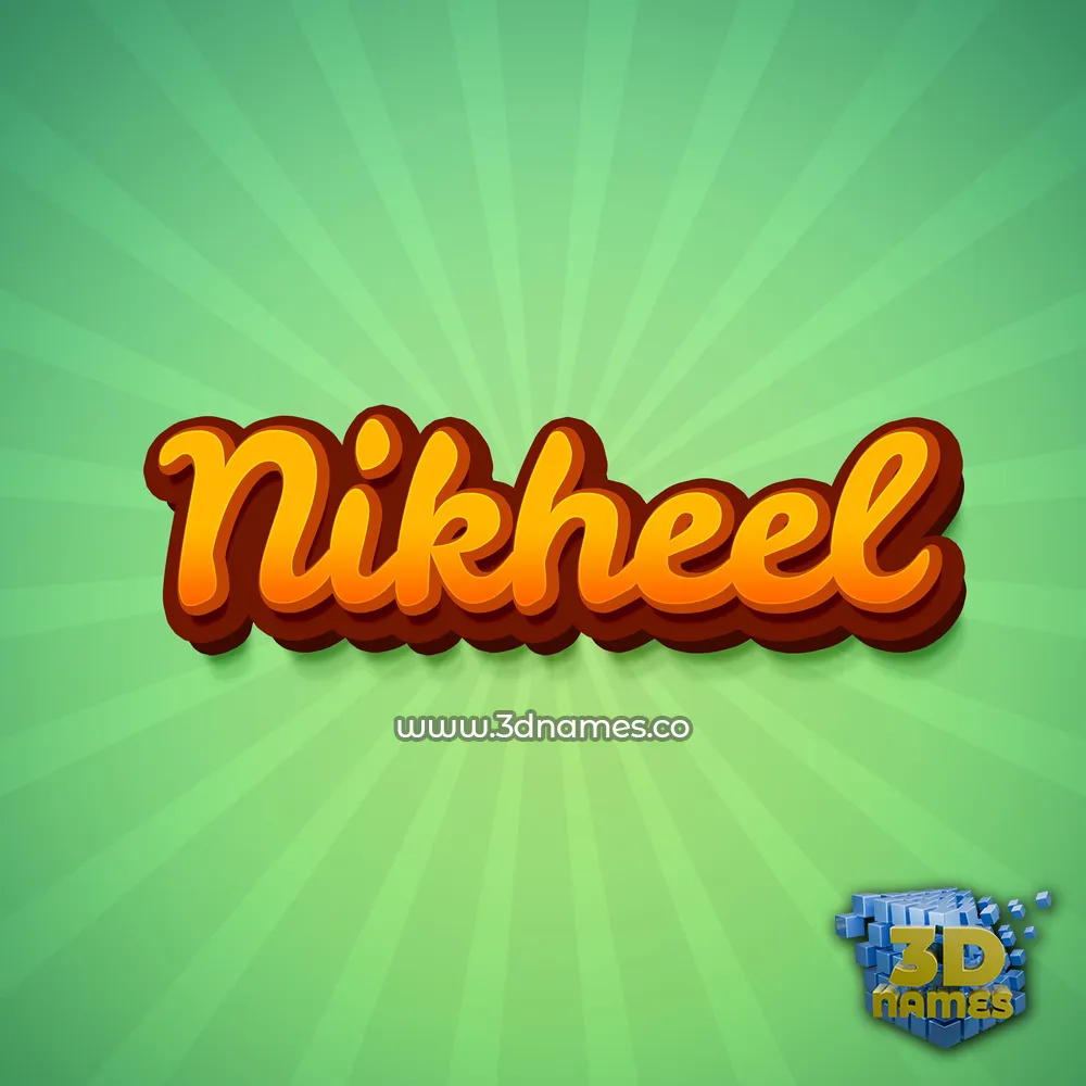 nikheel in Green Rays style - 3D name wallpaper