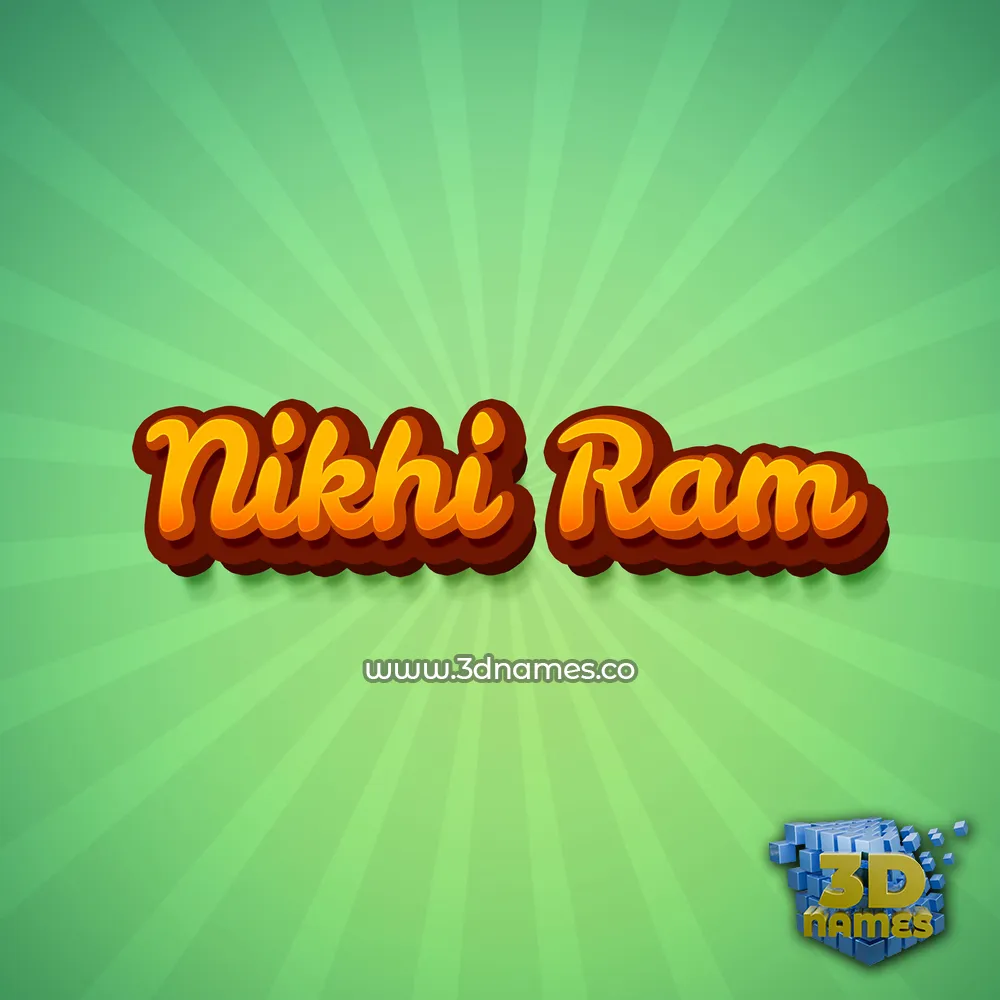 nikhi ram in Green Rays style - 3D name wallpaper