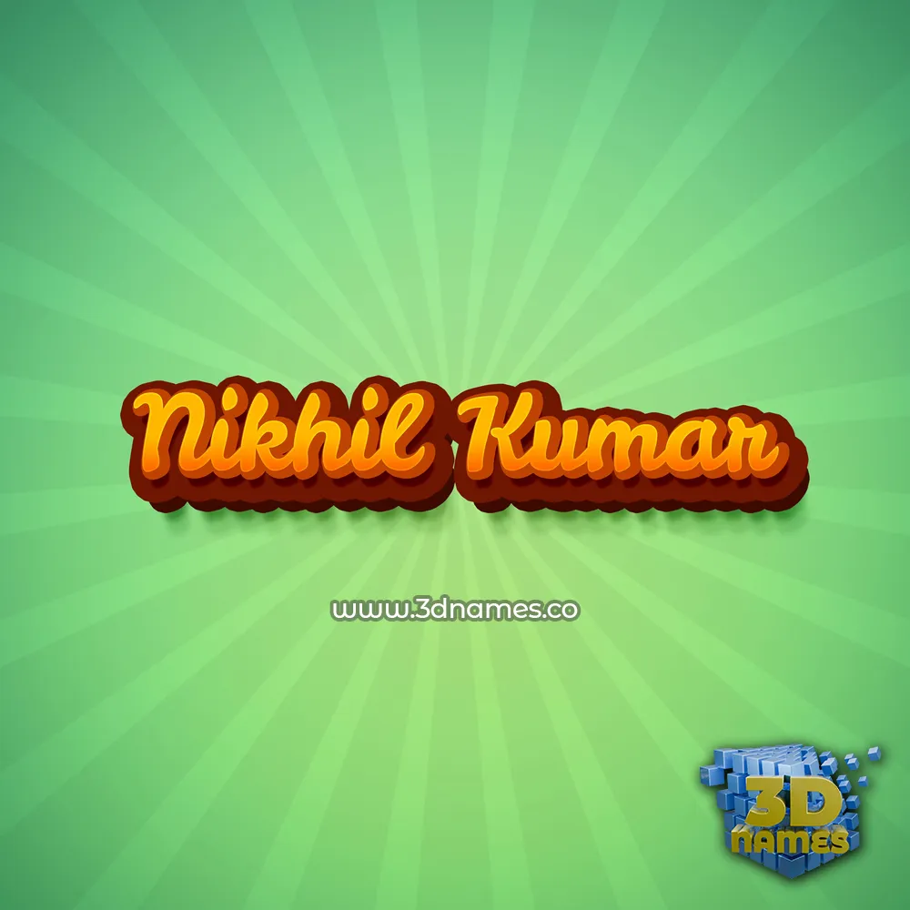 nikhil kumar in Green Rays style - 3D name wallpaper