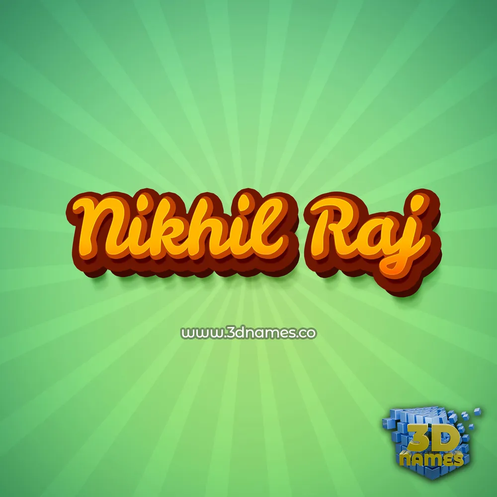 nikhil raj in Green Rays style - 3D name wallpaper
