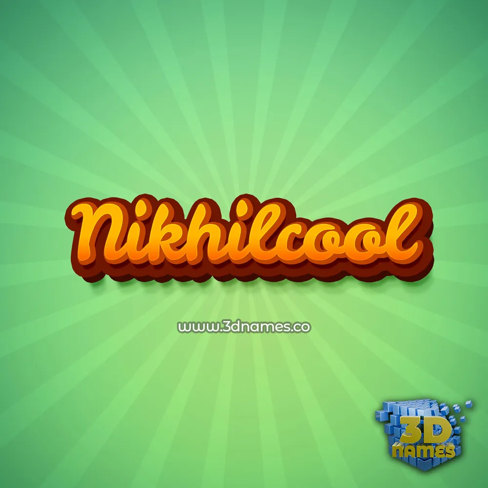 nikhilcool in Green Rays style - 3D name wallpaper