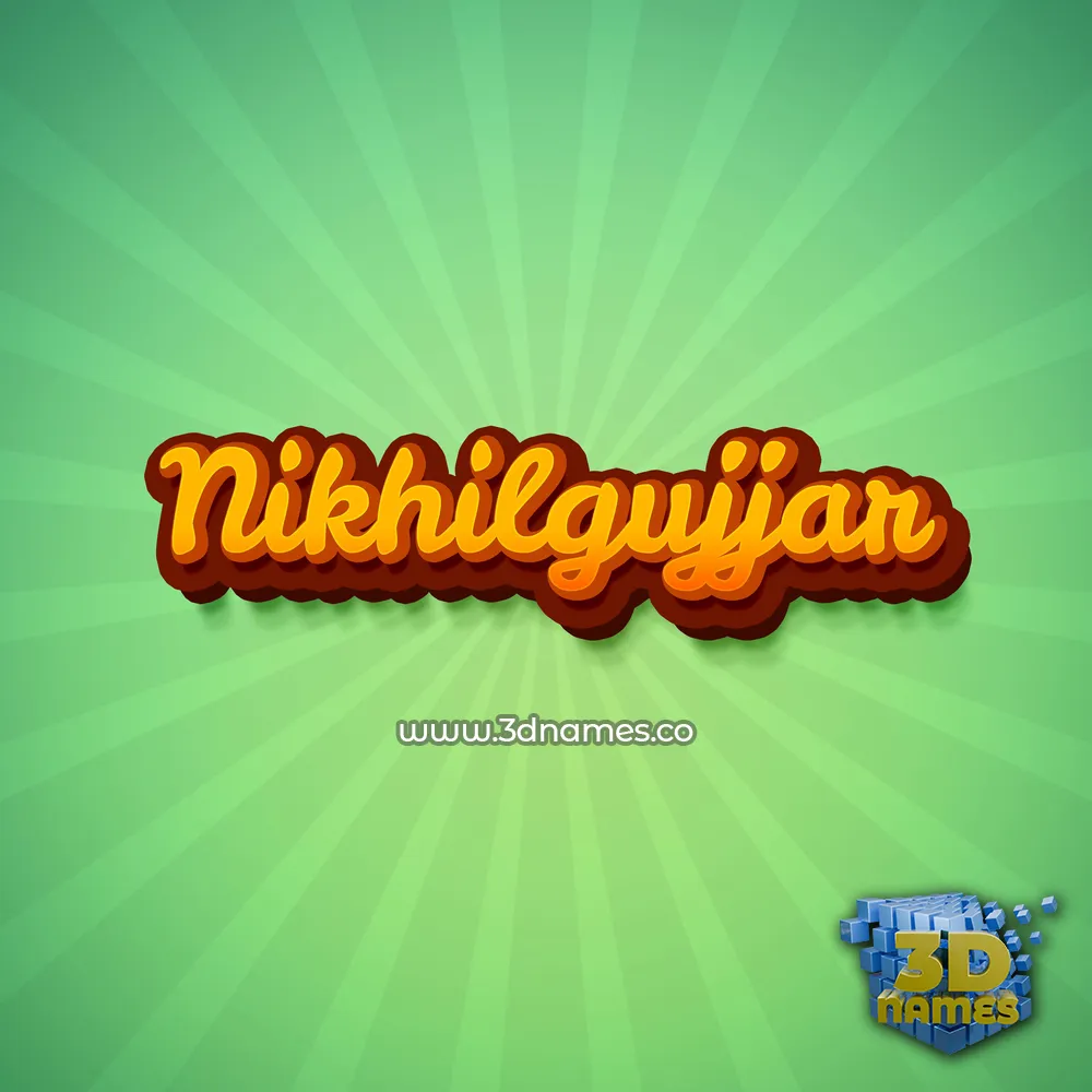 nikhilgujjar in Green Rays style - 3D name wallpaper