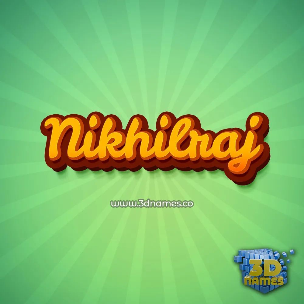 nikhilraj in Green Rays style - 3D name wallpaper