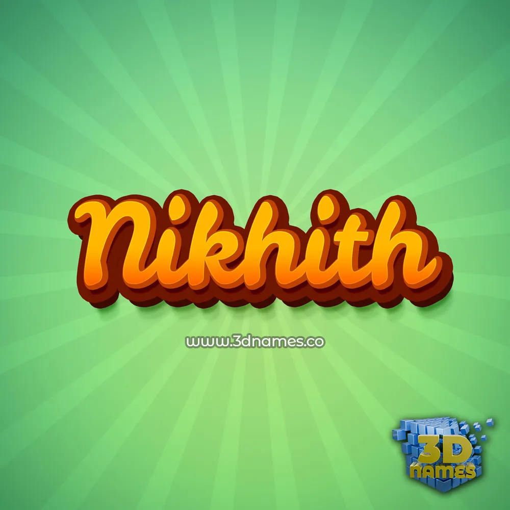 nikhith in Green Rays style - 3D name wallpaper
