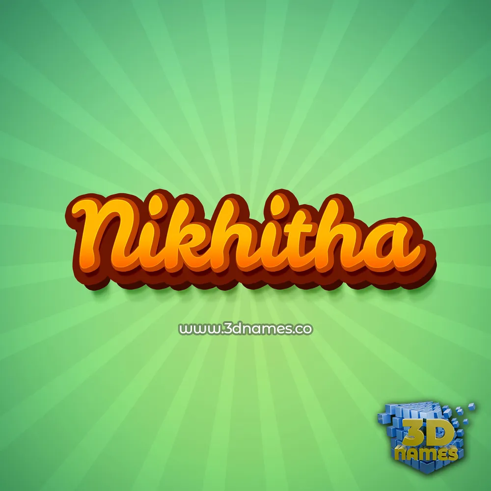nikhitha in Green Rays style - 3D name wallpaper