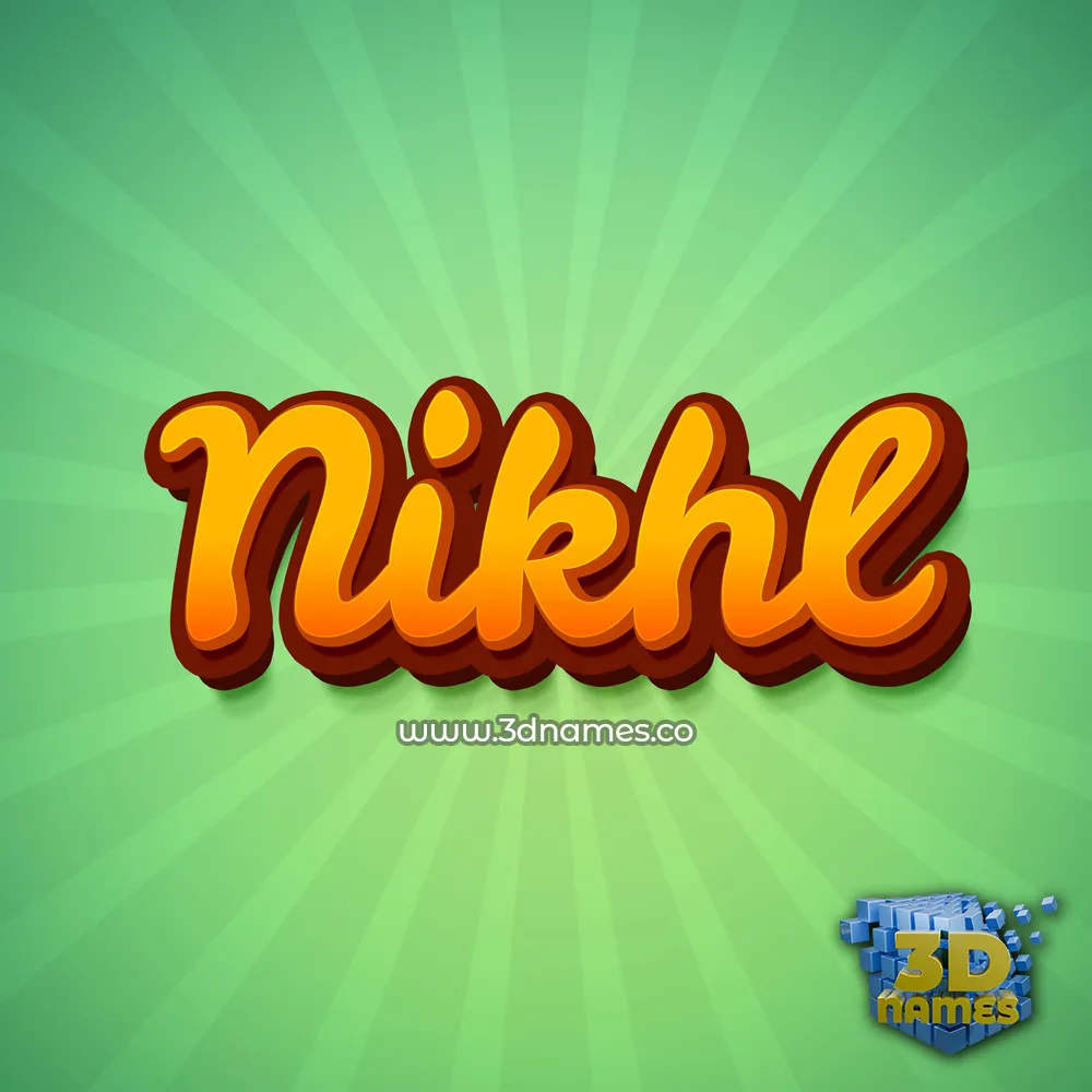 nikhl in Green Rays style - 3D name wallpaper