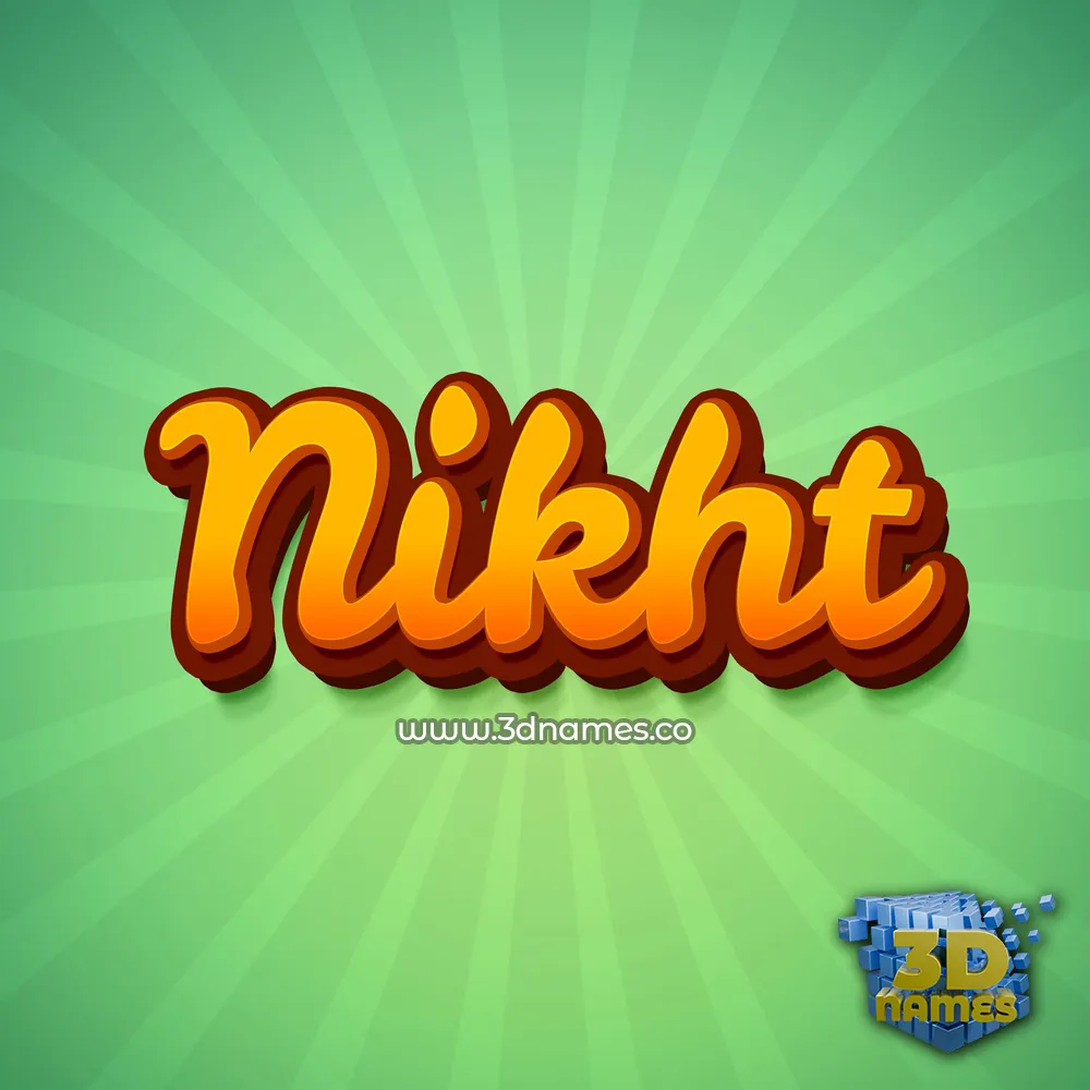 nikht in Green Rays style - 3D name wallpaper
