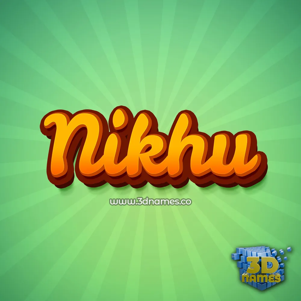 nikhu in Green Rays style - 3D name wallpaper