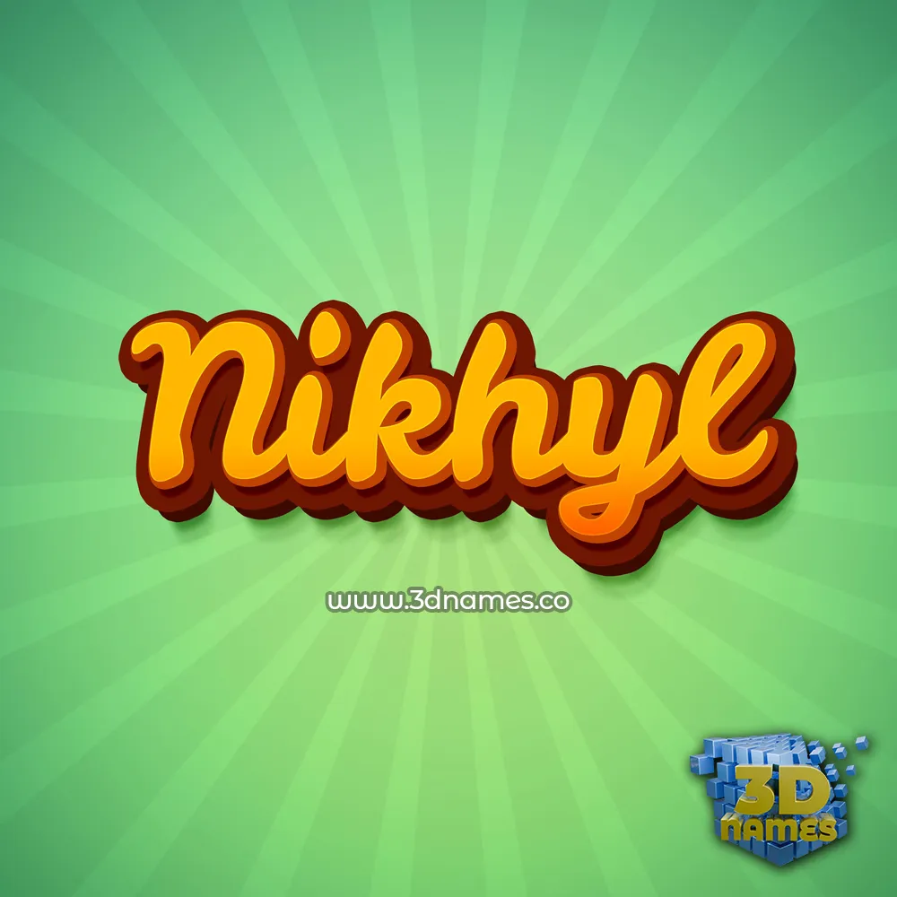 nikhyl in Green Rays style - 3D name wallpaper