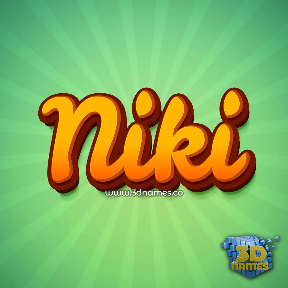 niki in Green Rays style - 3D name wallpaper
