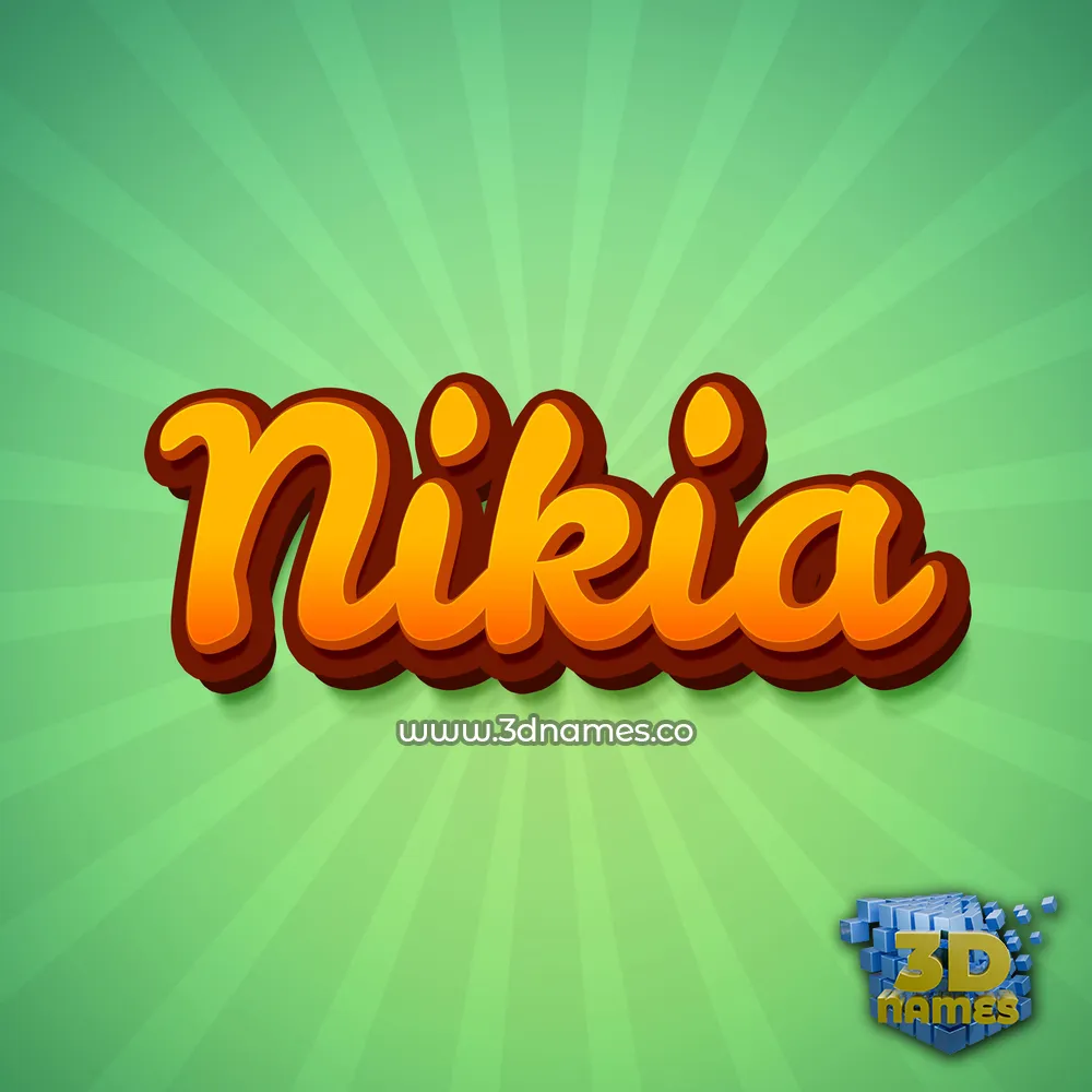 nikia in Green Rays style - 3D name wallpaper