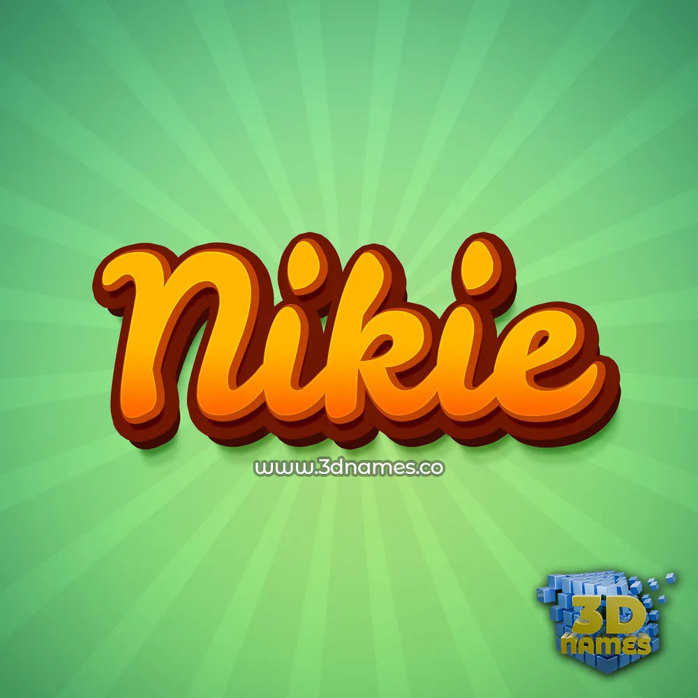 nikie in Green Rays style - 3D name wallpaper