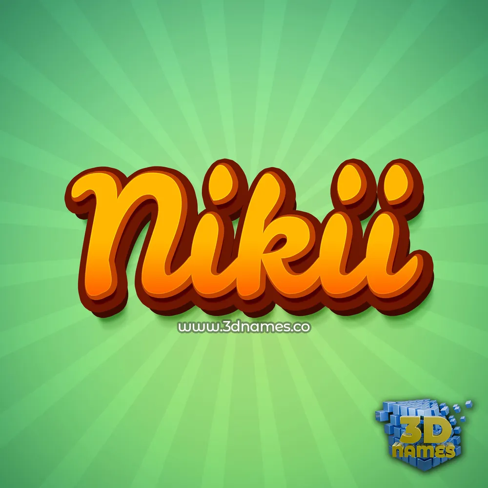 nikii in Green Rays style - 3D name wallpaper
