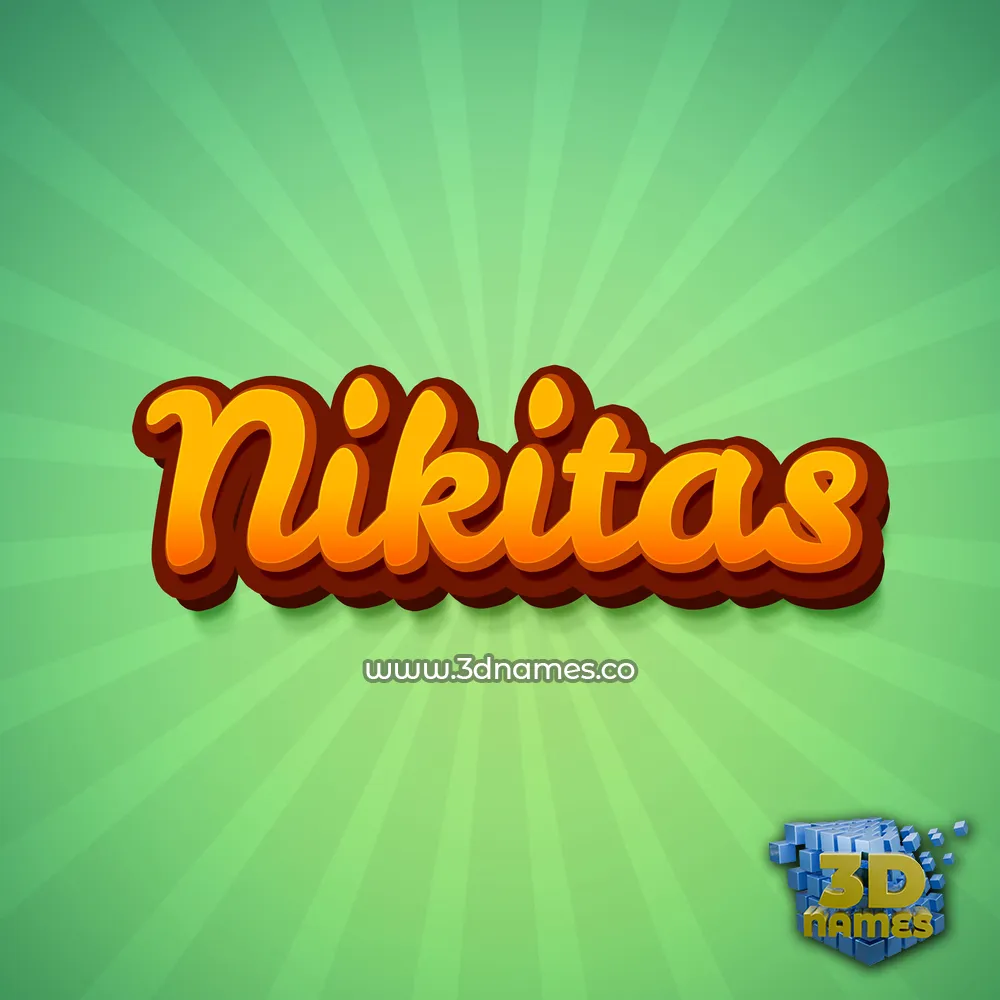 nikitas in Green Rays style - 3D name wallpaper