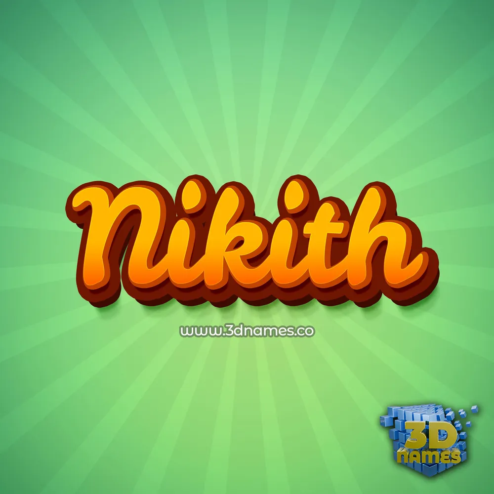 nikith in Green Rays style - 3D name wallpaper