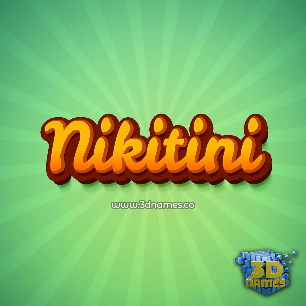 nikitini in Green Rays style - 3D name wallpaper