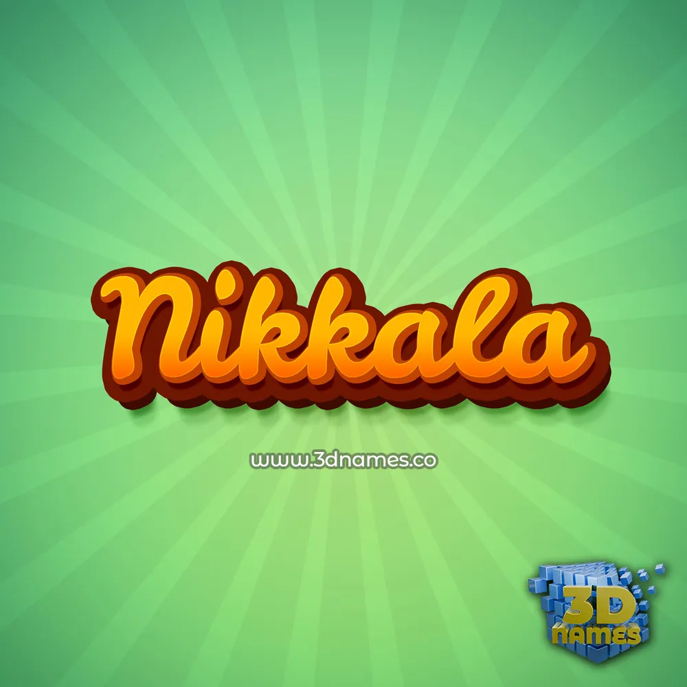 nikkala in Green Rays style - 3D name wallpaper