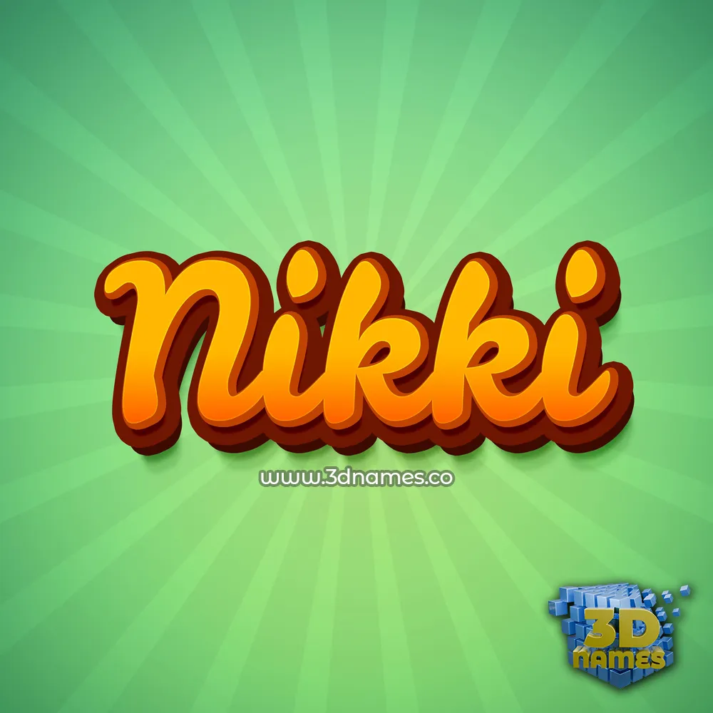 nikki in Green Rays style - 3D name wallpaper