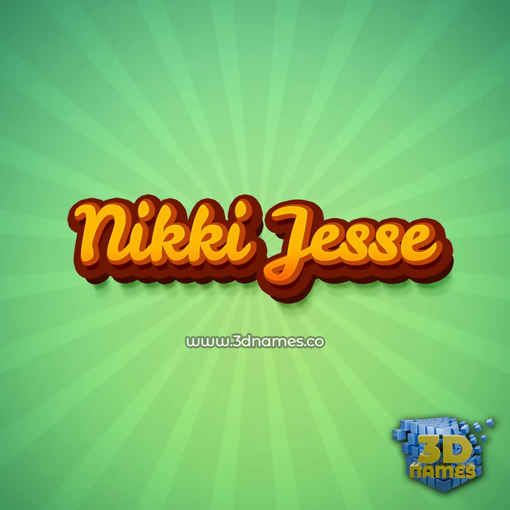 nikki jesse in Green Rays style - 3D name wallpaper