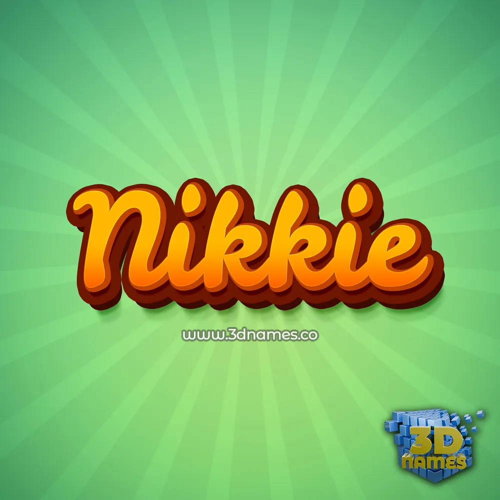 nikkie in Green Rays style - 3D name wallpaper
