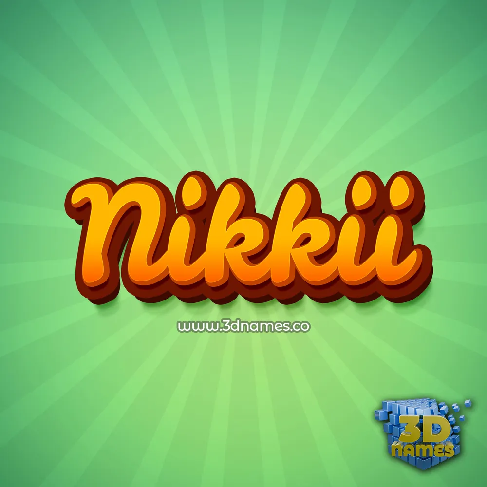 nikkii in Green Rays style - 3D name wallpaper