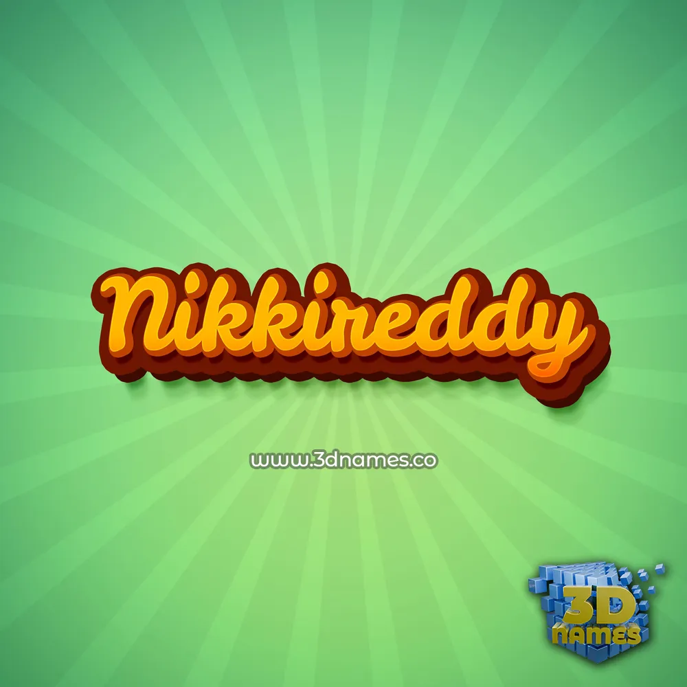 nikkireddy in Green Rays style - 3D name wallpaper