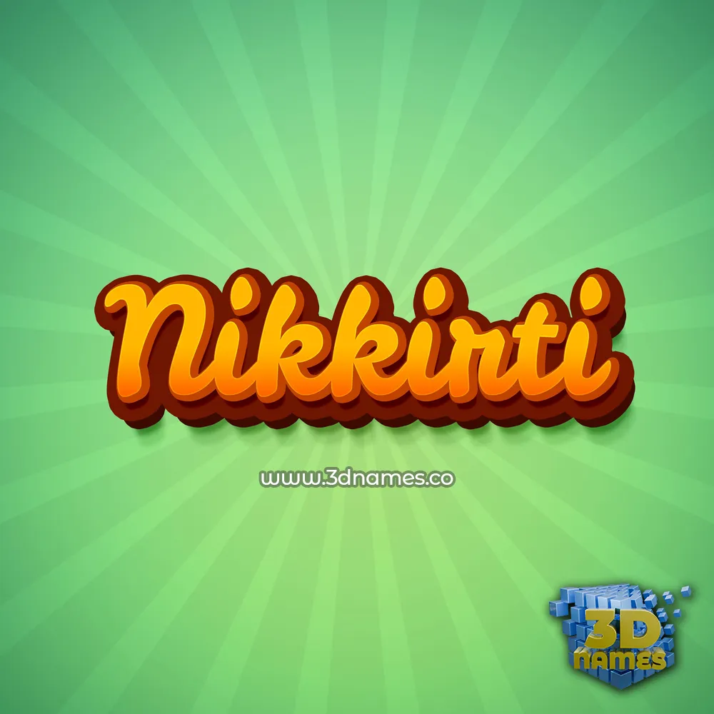 nikkirti in Green Rays style - 3D name wallpaper