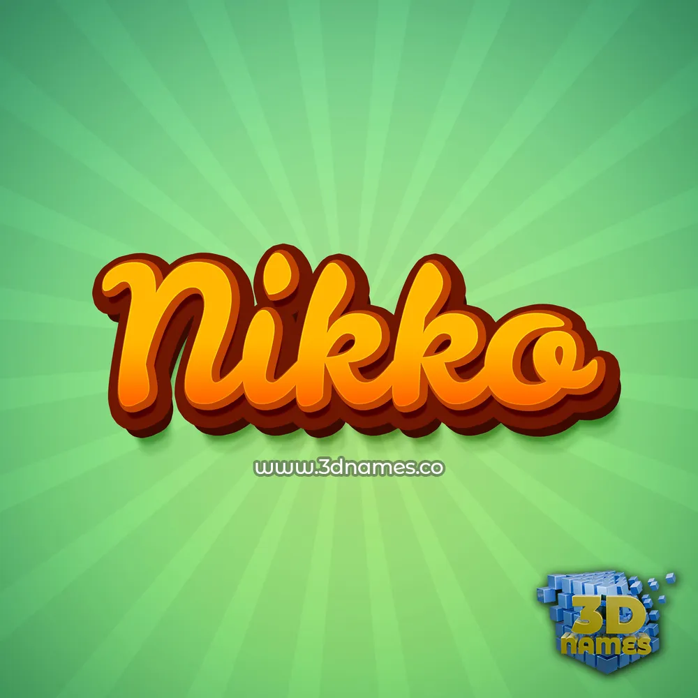 nikko in Green Rays style - 3D name wallpaper