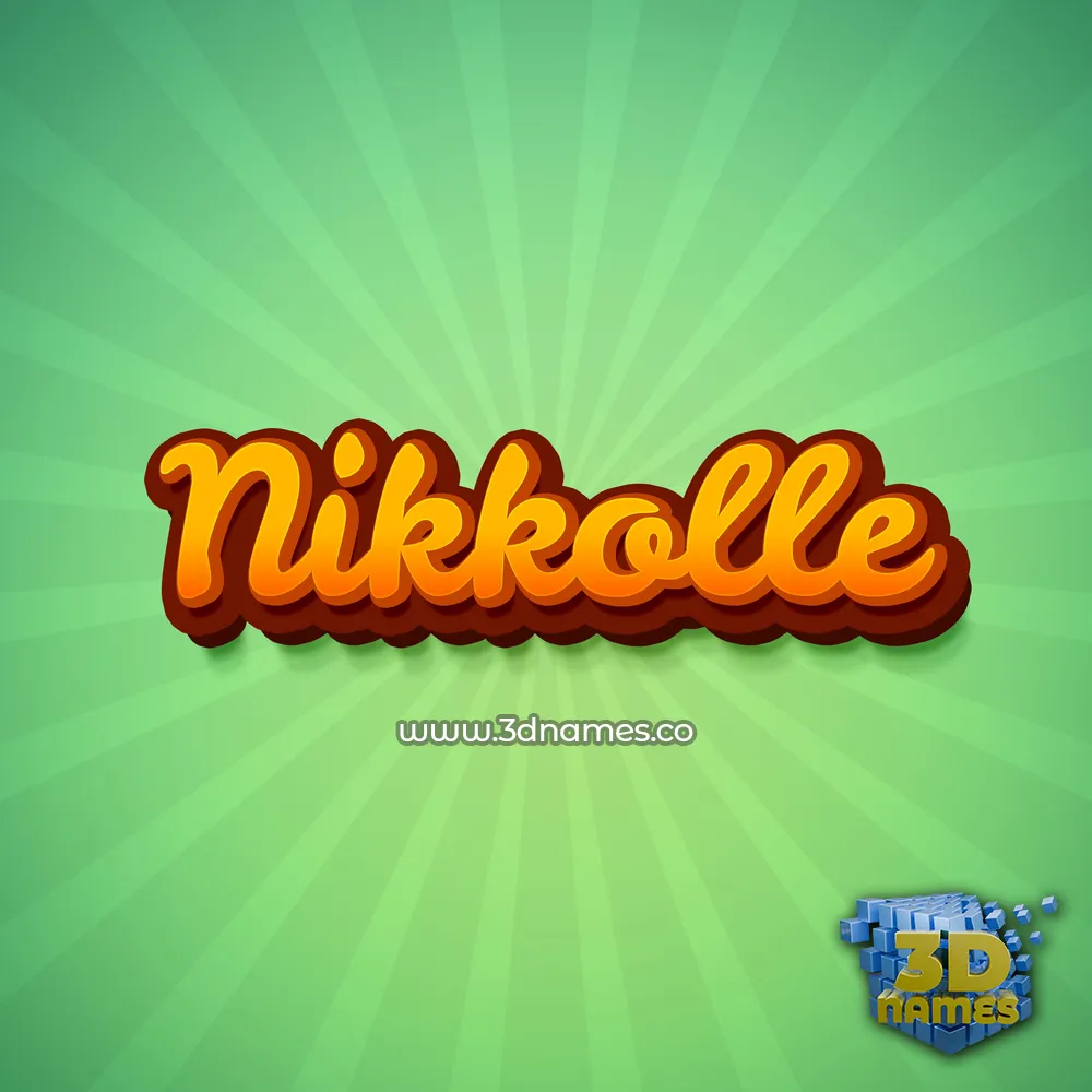 nikkolle in Green Rays style - 3D name wallpaper