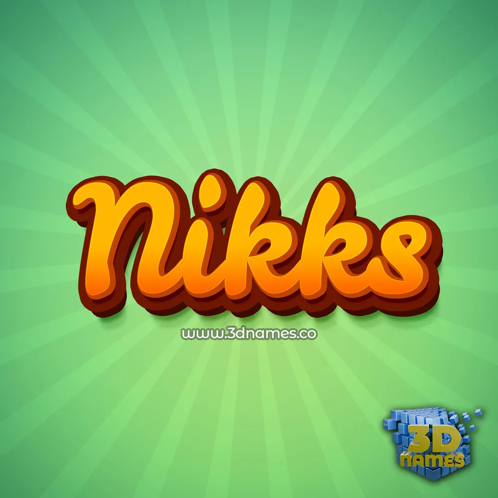 nikks in Green Rays style - 3D name wallpaper