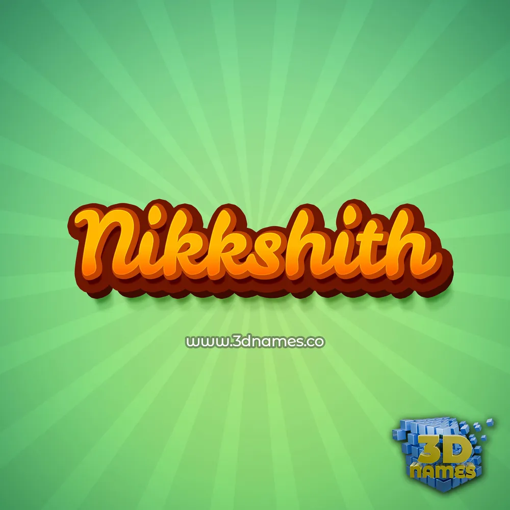 nikkshith in Green Rays style - 3D name wallpaper
