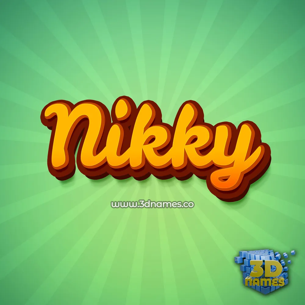 nikky in Green Rays style - 3D name wallpaper