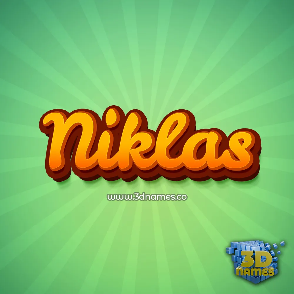 niklas in Green Rays style - 3D name wallpaper