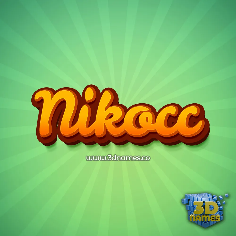 nikocc in Green Rays style - 3D name wallpaper