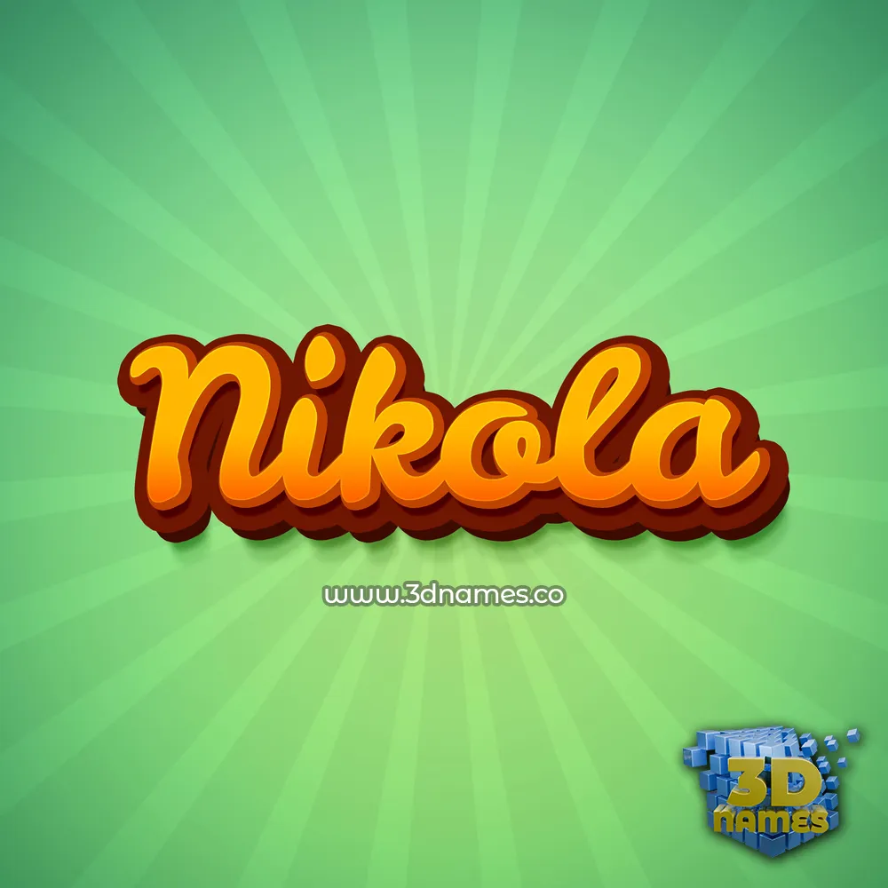 nikola in Green Rays style - 3D name wallpaper
