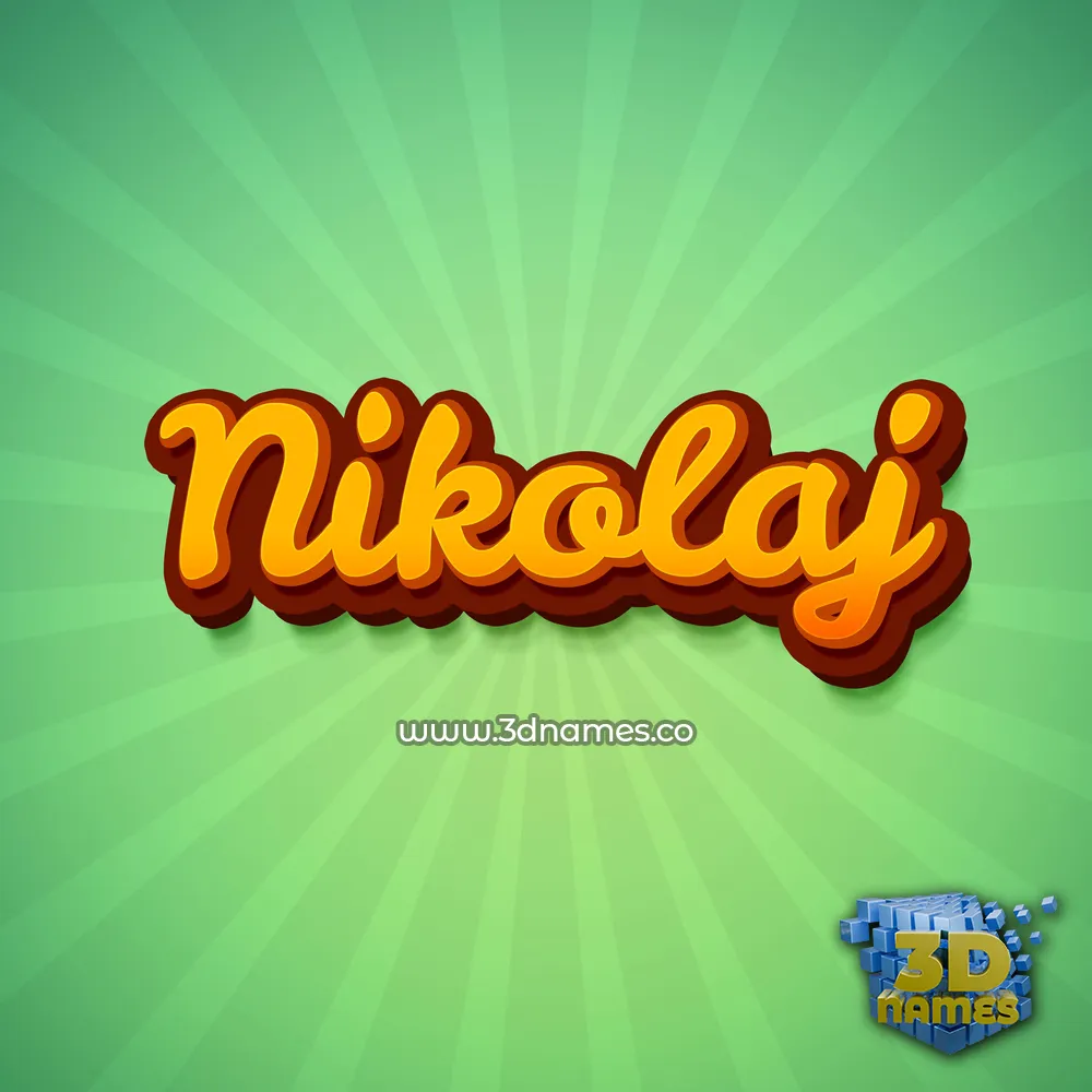 nikolaj in Green Rays style - 3D name wallpaper