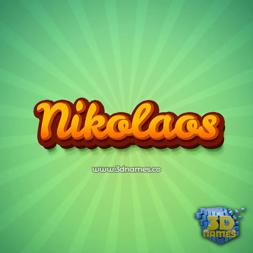 nikolaos in Green Rays style - 3D name wallpaper