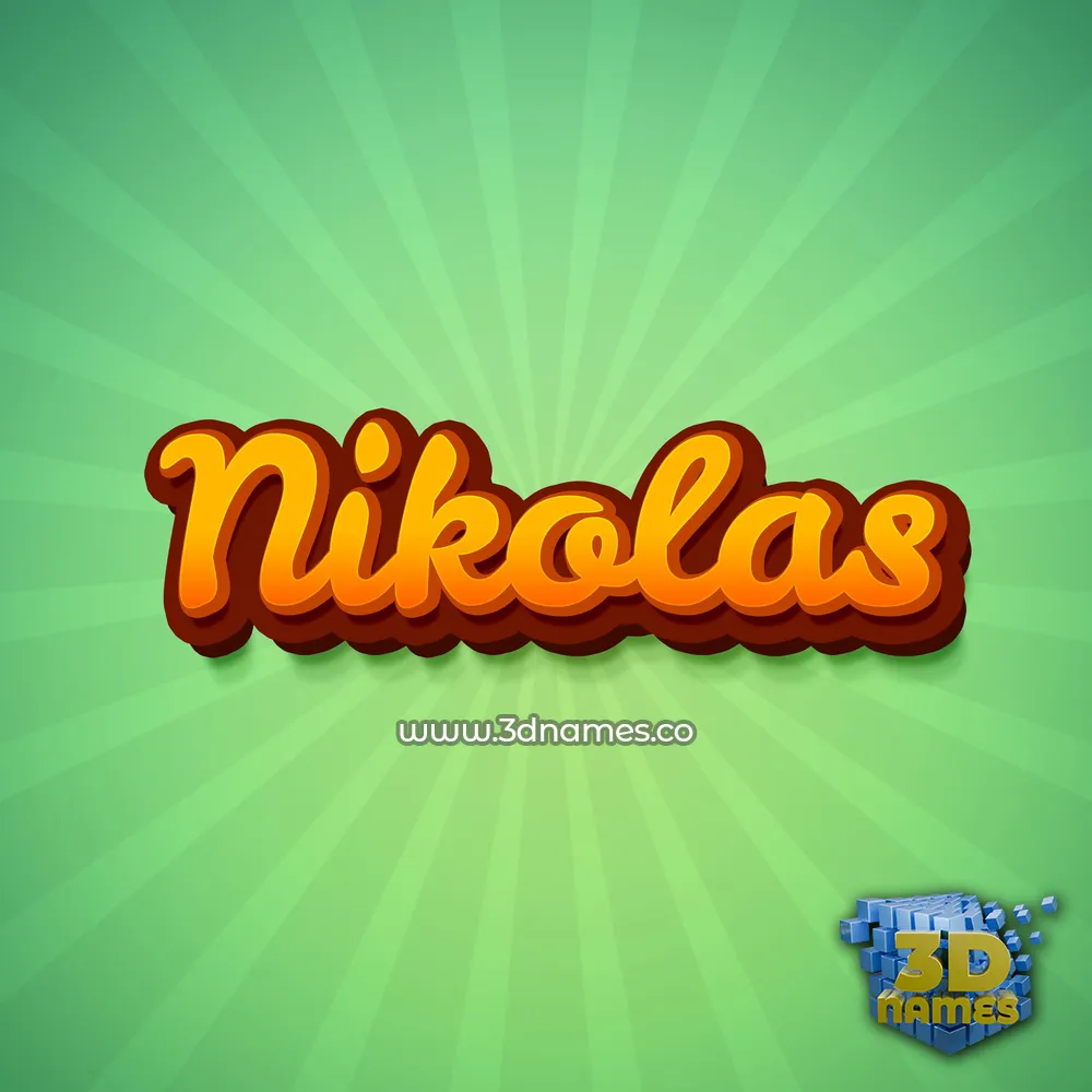 nikolas in Green Rays style - 3D name wallpaper