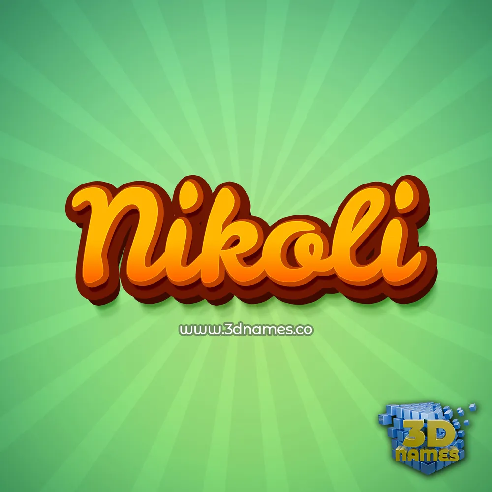 nikoli in Green Rays style - 3D name wallpaper