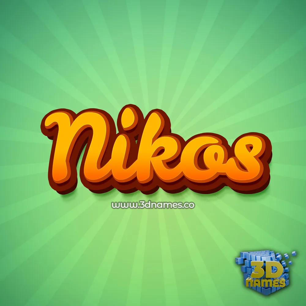 nikos in Green Rays style - 3D name wallpaper