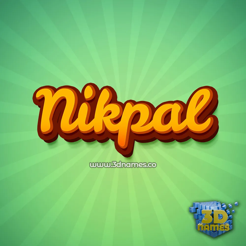 nikpal in Green Rays style - 3D name wallpaper