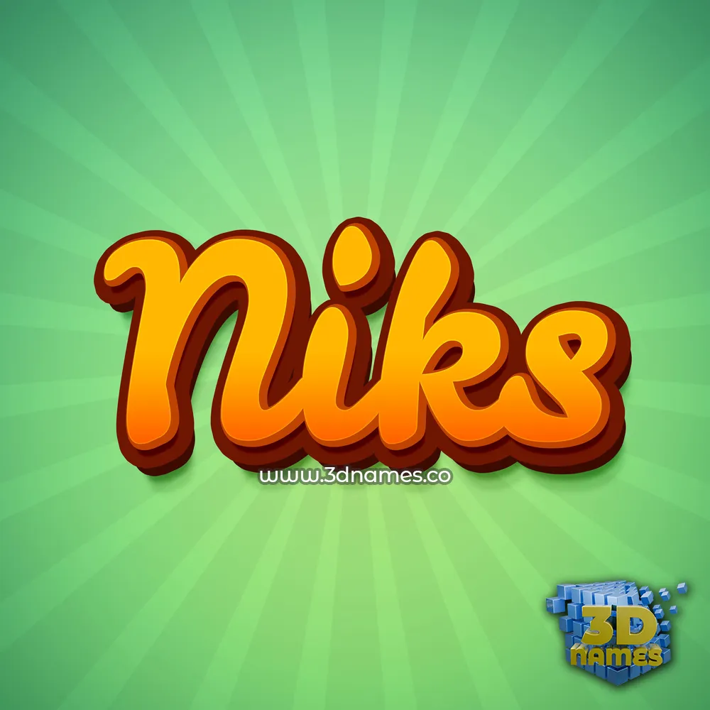 niks in Green Rays style - 3D name wallpaper