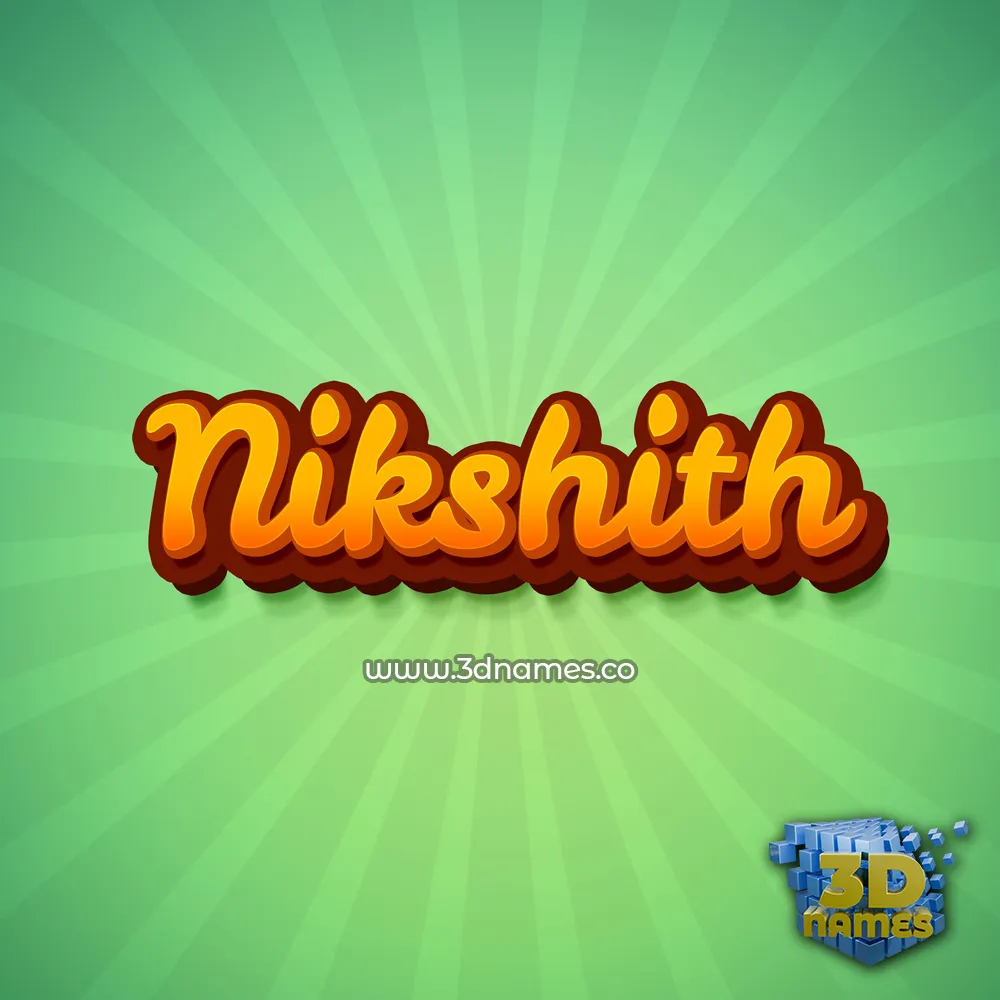 nikshith in Green Rays style - 3D name wallpaper